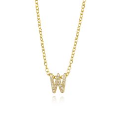 Colgante Plata Dorada Mujer COZ0172DOW Letra W C. Circonitas