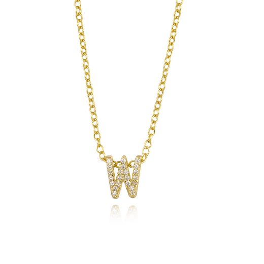 Colgante Plata Dorada Mujer COZ0172DOW Letra W C. Circonitas