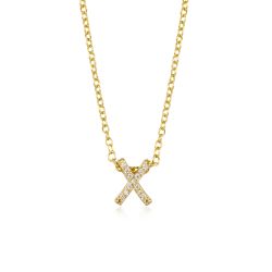 Colgante Plata Dorada Mujer COZ0172DOX Letra X C. Circonitas