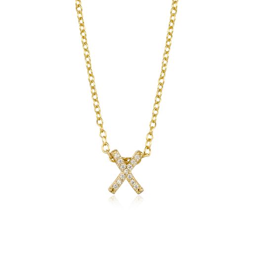 Colgante Plata Dorada Mujer COZ0172DOX Letra X C. Circonitas
