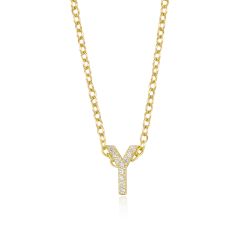 Colgante Plata Dorada Mujer COZ0172DOY Letra Y C. Circonitas
