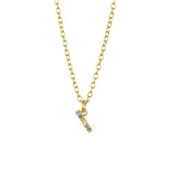 Colgante Plata Dorada Mujer COZ0202DOI Letra I C. Circonitas Multicolor