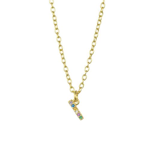 Colgante Plata Dorada Mujer COZ0202DOI Letra I C. Circonitas Multicolor