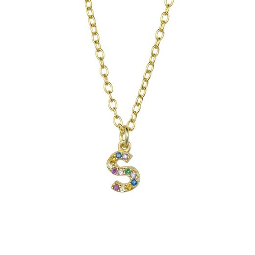Colgante Plata Dorada Mujer COZ0202DOS Letra S C. Circonitas Multicolor
