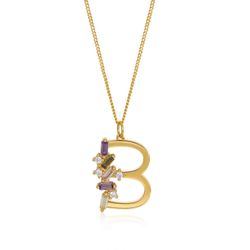 Colgante Plata Dorada Mujer COZ0241DOB Letra B C. Circonitas