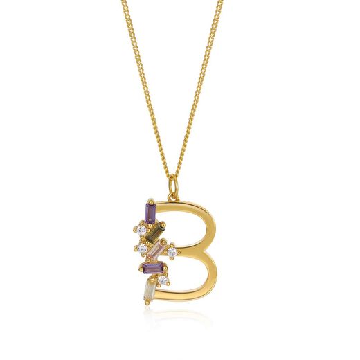 Colgante Plata Dorada Mujer COZ0241DOB Letra B C. Circonitas
