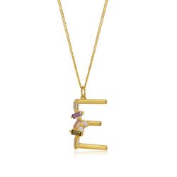 Colgante Plata Dorada Mujer COZ0241DOE Letra E C. Circonitas