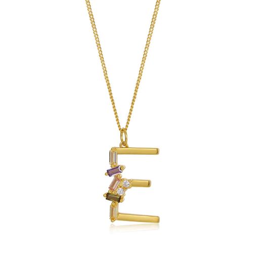 Colgante Plata Dorada Mujer COZ0241DOE Letra E C. Circonitas