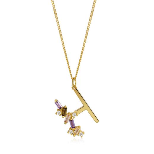 Colgante Plata Dorada Mujer COZ0241DOH Letra H C. Circonitas