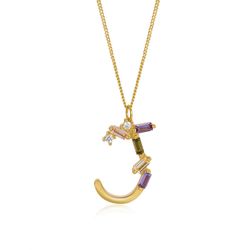 Colgante Plata Dorada Mujer COZ0241DOJ Letra J C. Circonitas