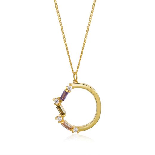 Colgante Plata Dorada Mujer COZ0241DOO Letra O C. Circonitas