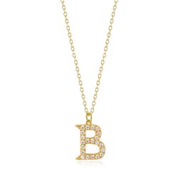 Colgante Plata Dorada Mujer 10mm COZ0283DOCZB Letra B Circonitas