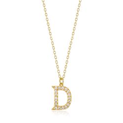 Colgante Plata Dorada Mujer 10mm COZ0283DOCZD Letra D Circonitas