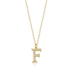 Colgante Plata Dorada Mujer 10mm COZ0283DOCZF Letra F Circonitas