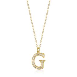 Colgante Plata Dorada Mujer 10mm COZ0283DOCZG Letra G Circonitas