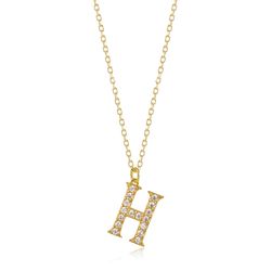 Colgante Plata Dorada Mujer 10mm COZ0283DOCZH Letra H Circonitas