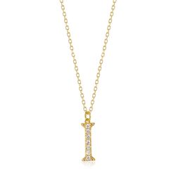 Colgante Plata Dorada Mujer 10mm COZ0283DOCZI Letra I Circonitas