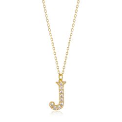 Colgante Plata Dorada Mujer 10mm COZ0283DOCZJ Letra J Circonitas