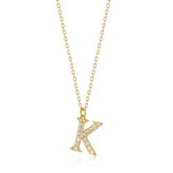 Colgante Plata Dorada Mujer 10mm COZ0283DOCZK Letra K Circonitas
