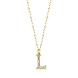 Colgante Plata Dorada Mujer 10mm COZ0283DOCZL Letra L Circonitas
