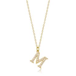 Colgante Plata Dorada Mujer 10mm COZ0283DOCZM Letra M Circonitas