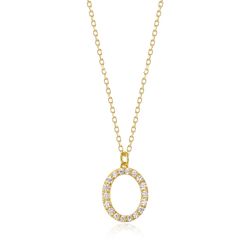 Colgante Plata Dorada Mujer 10mm COZ0283DOCZO Letra O Circonitas