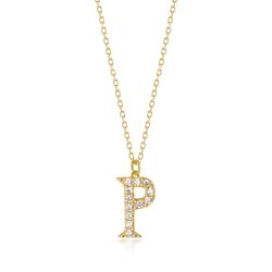 Colgante Plata Dorada Mujer 10mm COZ0283DOCZP Letra P Circonitas