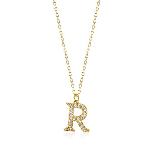 Colgante Plata Dorada Mujer COZ0283DOCZR Letra R C. Circonitas