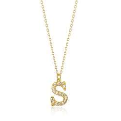Colgante Plata Dorada Mujer 10mm COZ0283DOCZS Letra S Circonitas