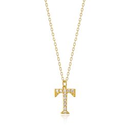 Colgante Plata Dorada Mujer 10mm COZ0283DOCZT Letra T Circonitas