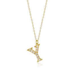 Colgante Plata Dorada Mujer 10mm COZ0283DOCZY Letra Y Circonitas
