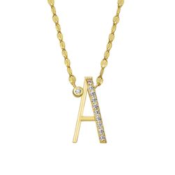 Colgante Plata Dorada Mujer 16mm COZ0345DOA Letra A Circonitas