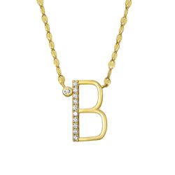 Colgante Plata Dorada Mujer 16mm COZ0345DOB Letra B Circonitas