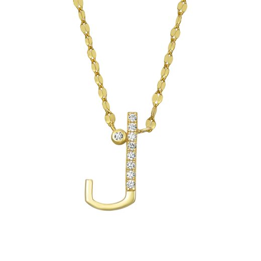 Colgante Plata Dorada Mujer 16mm COZ0345DOJ Letra J Circonitas