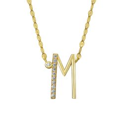 Colgante Plata Dorada Mujer COZ0345DOM Letra M C. Circonitas