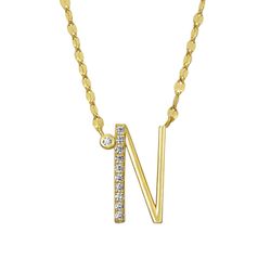 Colgante Plata Dorada Mujer COZ0345DON Letra N C. Circonitas