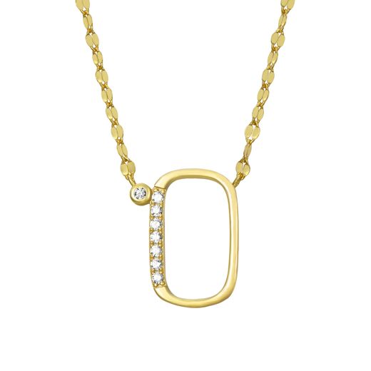 Colgante Plata Dorada Mujer 16mm COZ0345DOO Letra O Circonitas