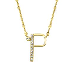 Colgante Plata Dorada Mujer COZ0345DOP Letra P C. Circonitas