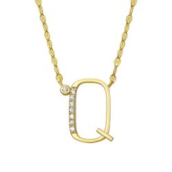 Colgante Plata Dorada Mujer COZ0345DOQ Letra Q C. Circonitas