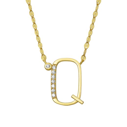 Colgante Plata Dorada Mujer COZ0345DOQ Letra Q C. Circonitas