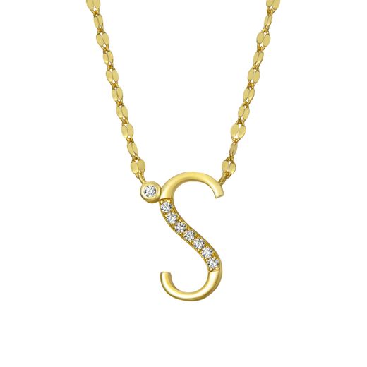 Colgante Plata Dorada Mujer COZ0345DOS Letra S C. Circonitas