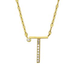 Colgante Plata Dorada Mujer COZ0345DOT Letra T C. Circonitas