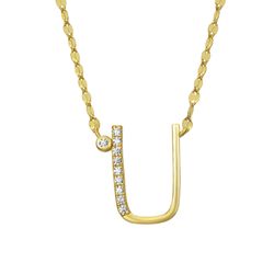Colgante Plata Dorada Mujer COZ0345DOU Letra U C. Circonitas