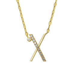 Colgante Plata Dorada Mujer 16mm COZ0345DOX Letra X Circonitas