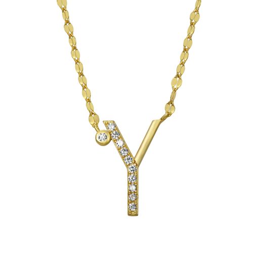 Colgante Plata Dorada Mujer COZ0345DOY Letra Y C. Circonitas