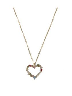 Colgante Plata Dorada Mujer PGAR825/C Corazón Circonitas Multicolor