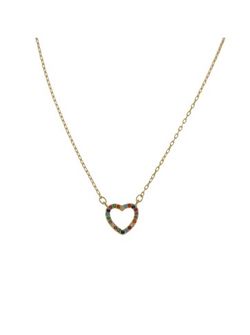 Colgante Plata Dorada Mujer PGAR843/C Corazón Circonitas Multicolor