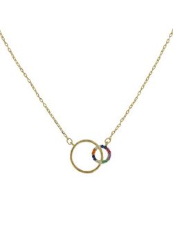 Colgante Plata Dorada Mujer PGAR844/C Aros Circonitas Multicolor