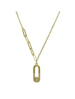 Colgante Plata Dorada Mujer PGAR891/C Óvalo Circonitas