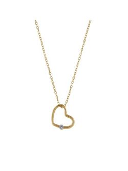 Colgante Plata Dorada Mujer PGAR904/C Corazón Circonitas & Perla